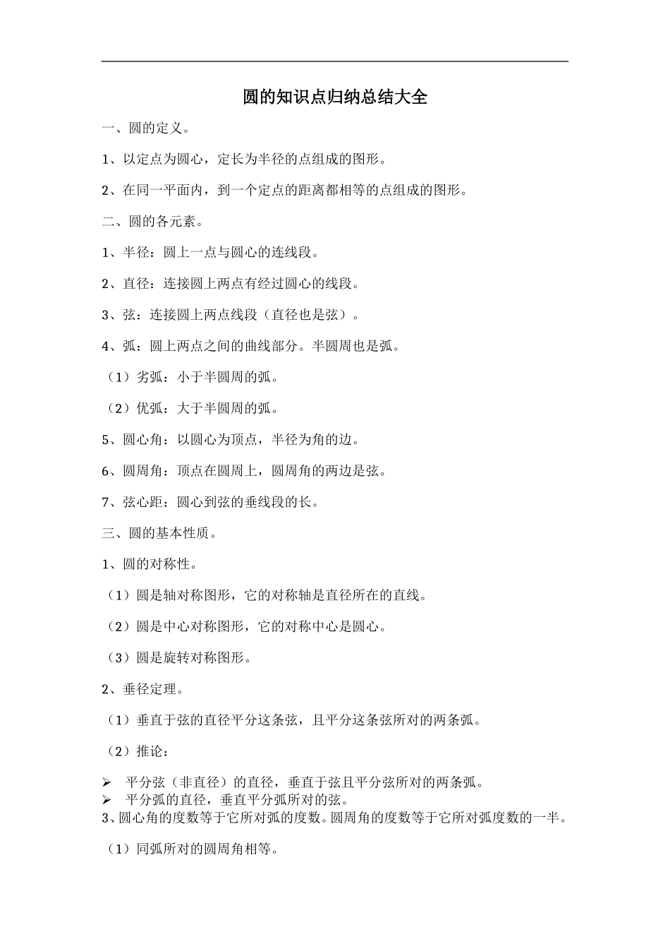 圆的知识点归纳总结大全_第1页