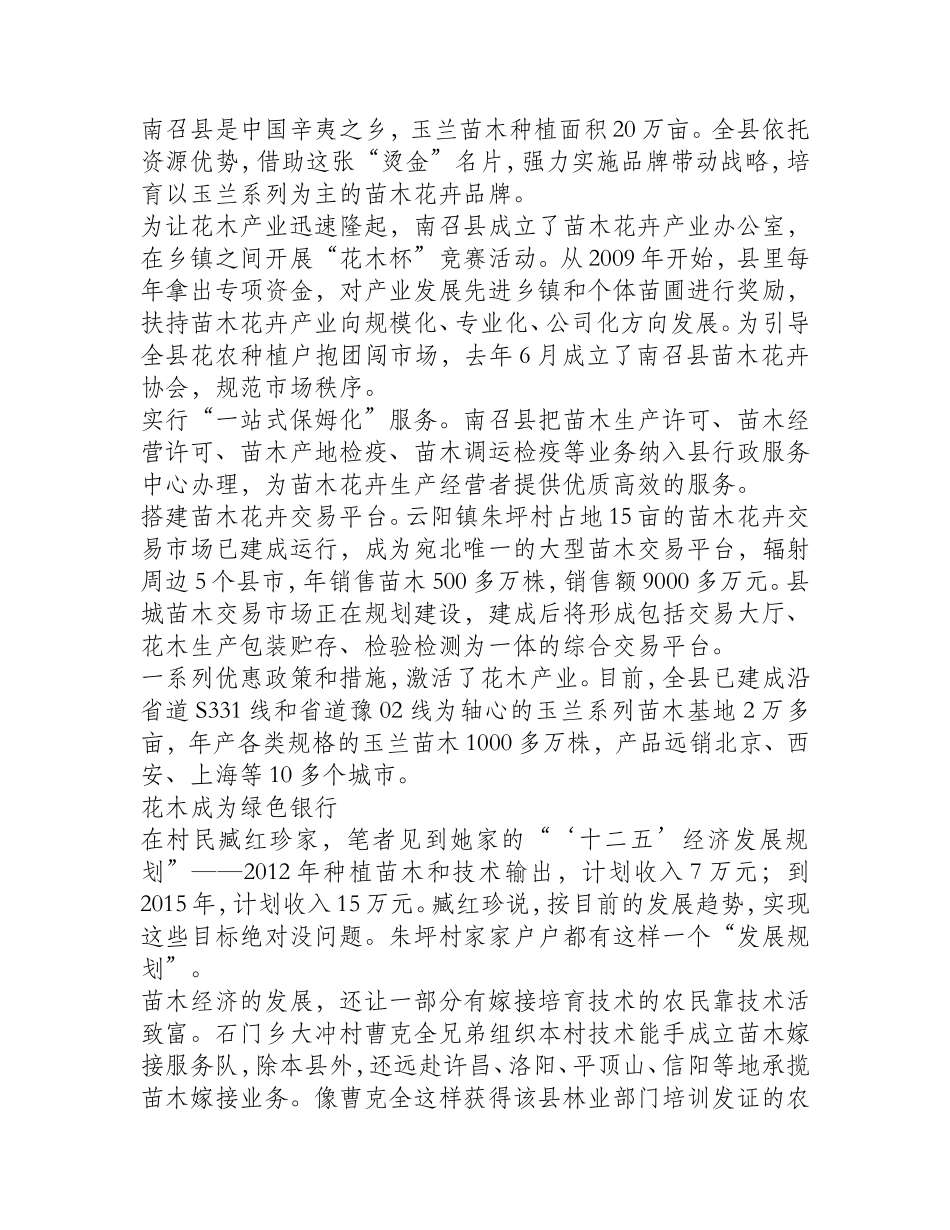 南召玉兰花卉苗木产业实现富民强县_第2页