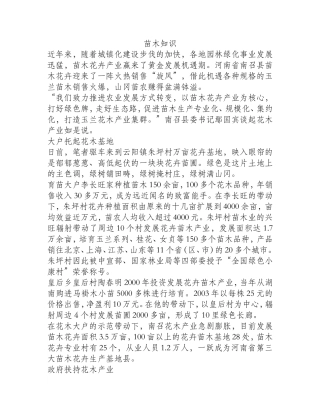南召玉兰花卉苗木产业实现富民强县