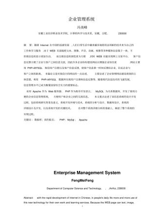 企业信息管理系统剖析