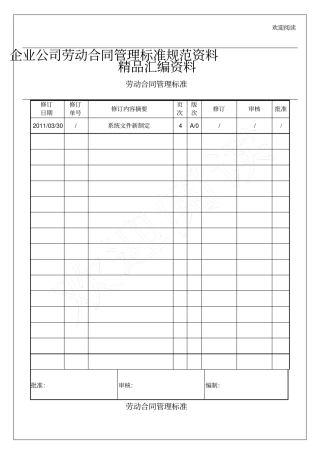 企业公司劳动合同管理规范规范资料