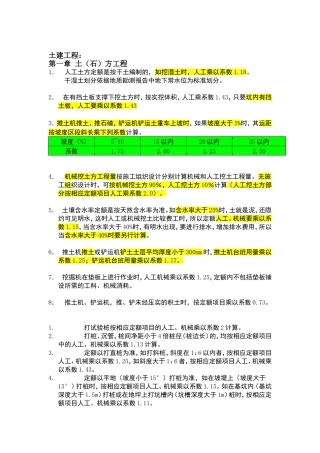 土建装饰需要乘以系数的条目