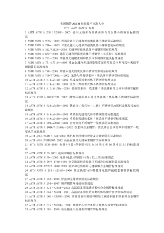 美国钢管ASTM标准技术标准大全
