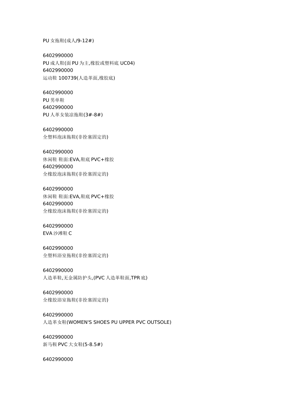 鞋类海关编码大全_第3页