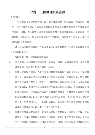 户内门工程项目实施流程