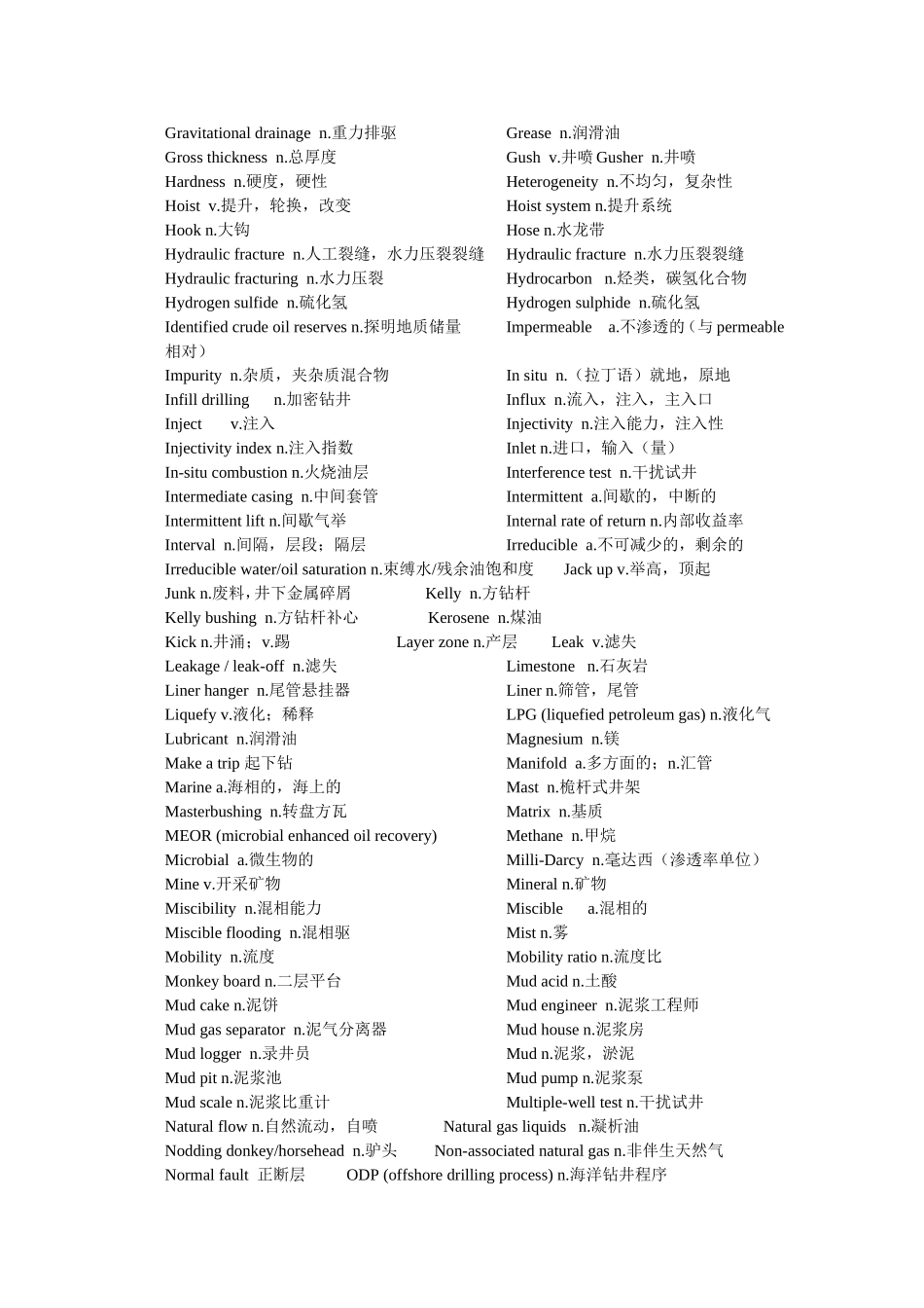 石油工程专业英语单词总结_第3页