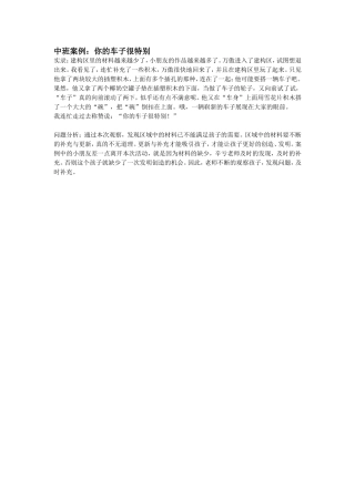 中班案例：你的车子很特别