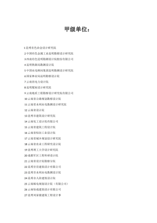 云南省各勘察设计院