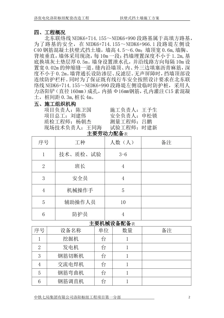 扶壁式挡土墙施工方案_第2页