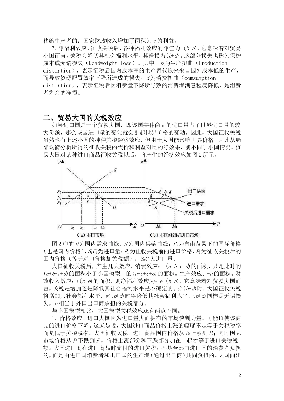 关税的经济效应分析_第2页