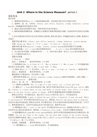 六年级unit2WhereIstheScienceMuseum