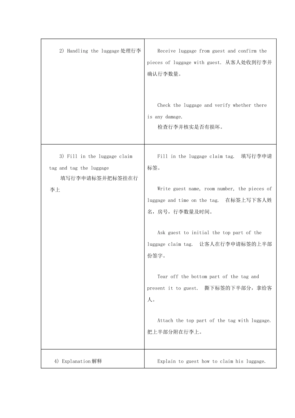 酒店行李储存及取回标准操作(中英版)_第2页