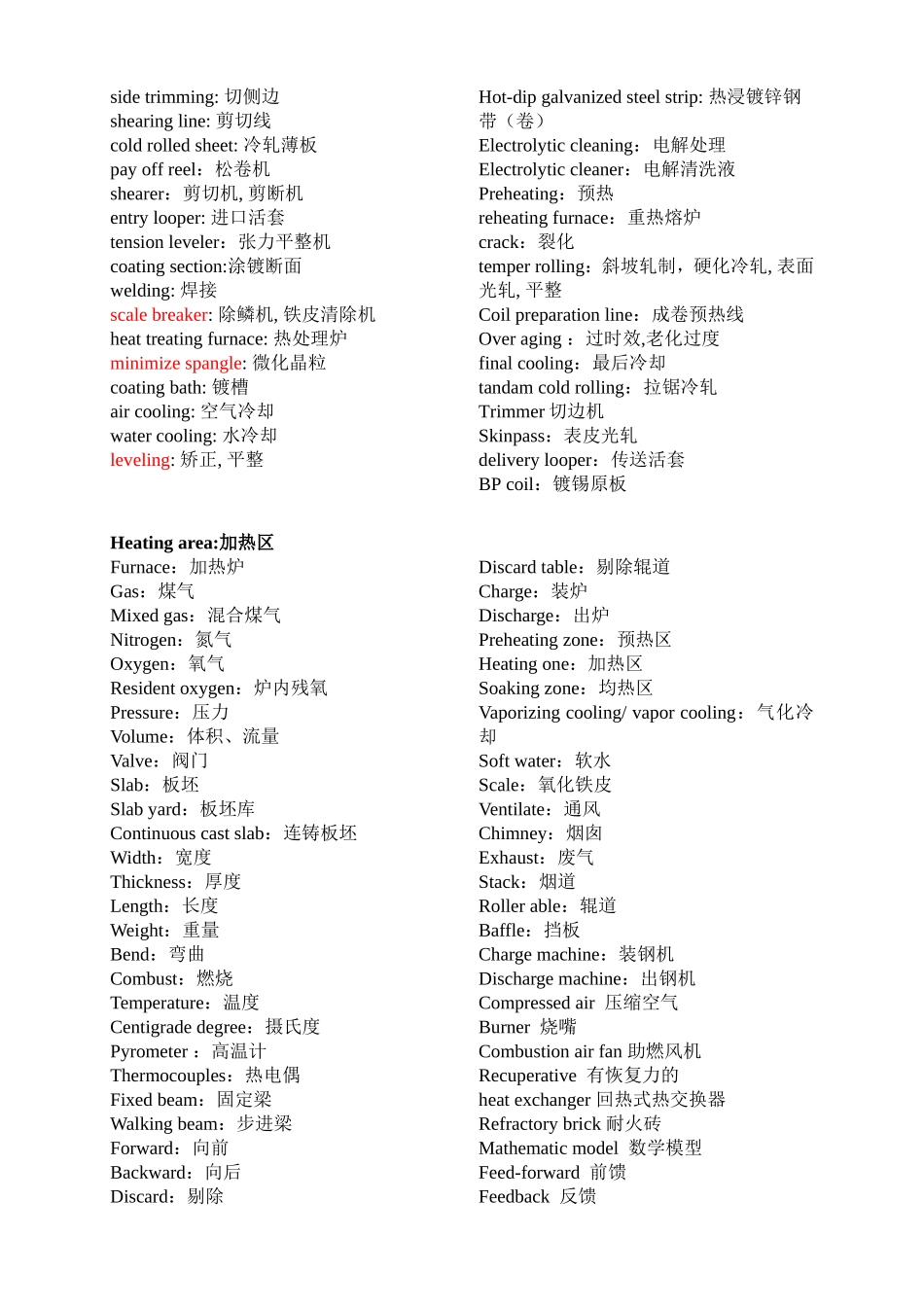 冷轧常用专业词汇表_第3页