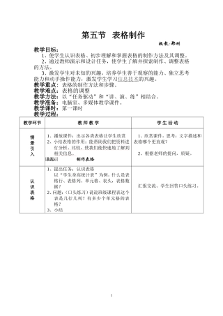 《表格制作》教学设计
