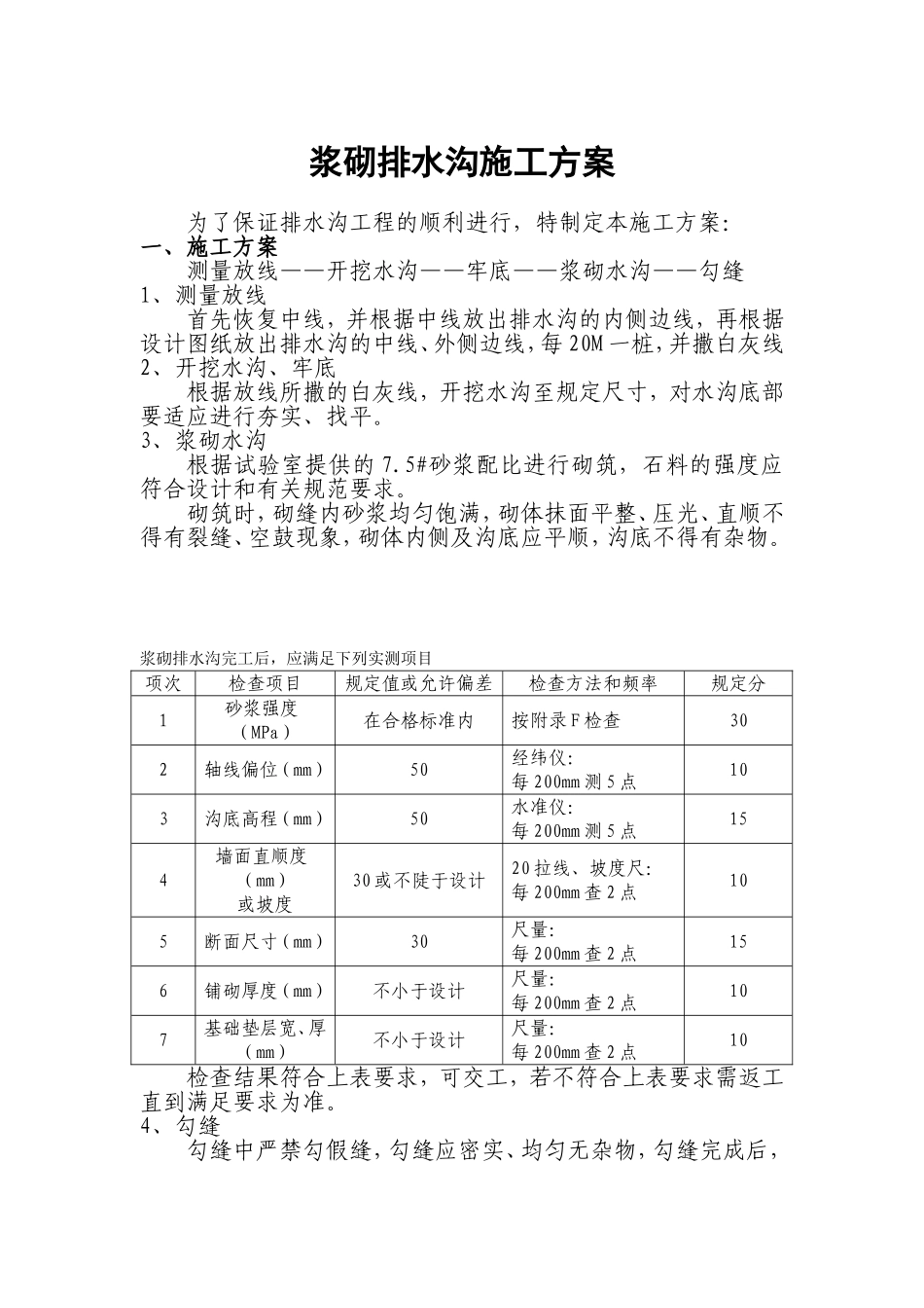浆砌排水沟施工方案_第1页