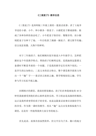 三袋麦子课后反思双小孙秀兰