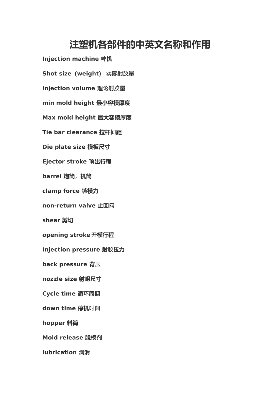 注塑机必备英语_第1页
