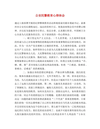 公安民警教育心得体会 