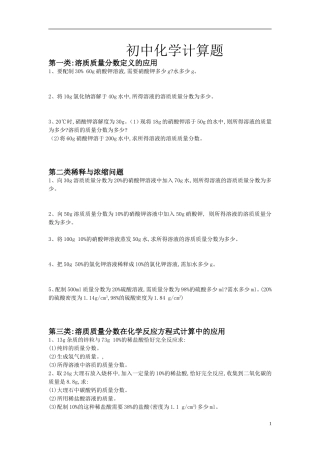 初中化学计算题20