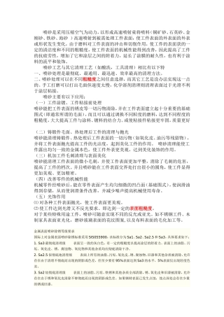 喷砂原理以及等级分类