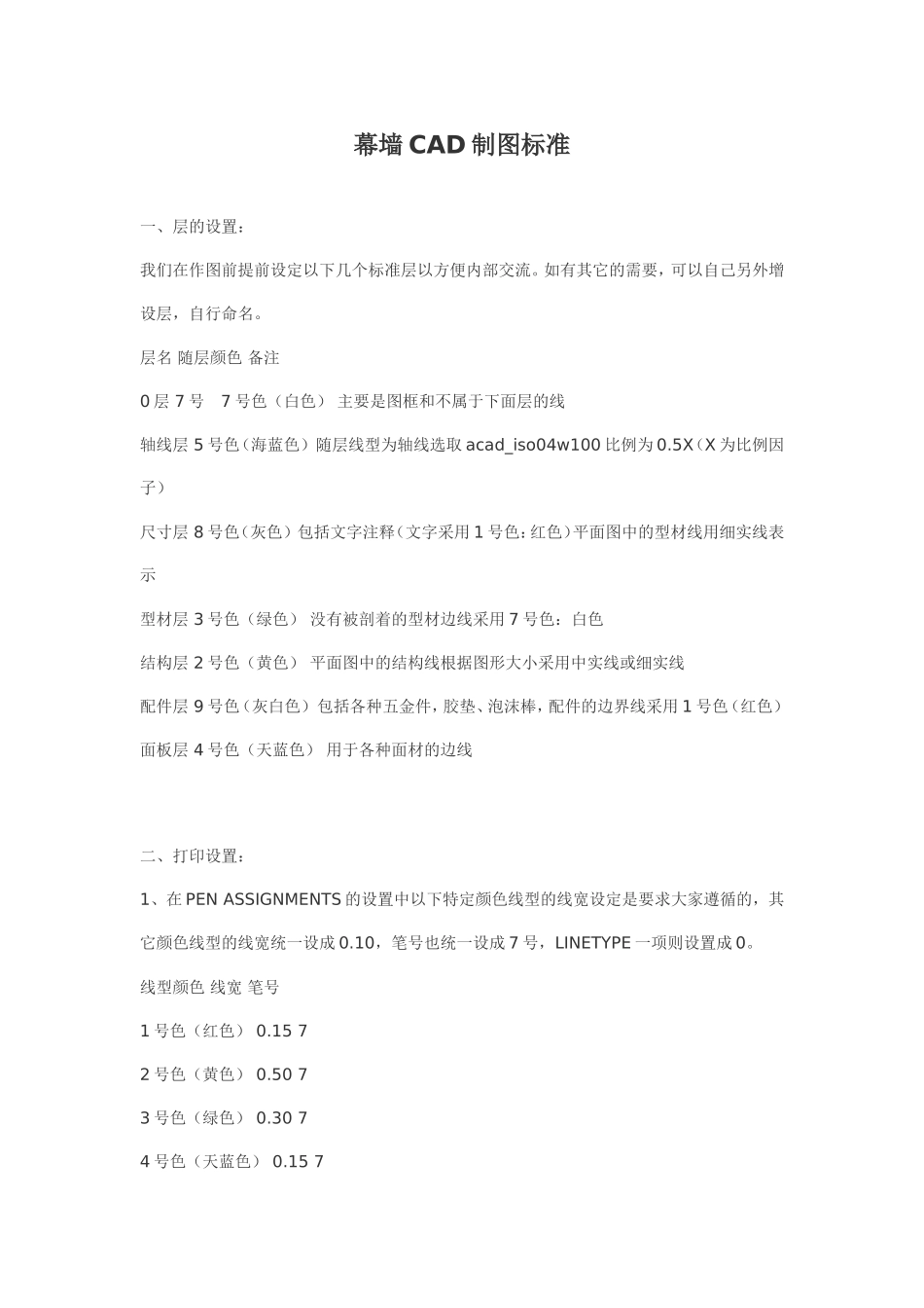 幕墙CAD制图标准_第1页