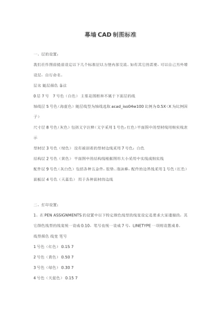 幕墙CAD制图标准