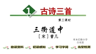 古诗三首三衢道中教学课件ppt