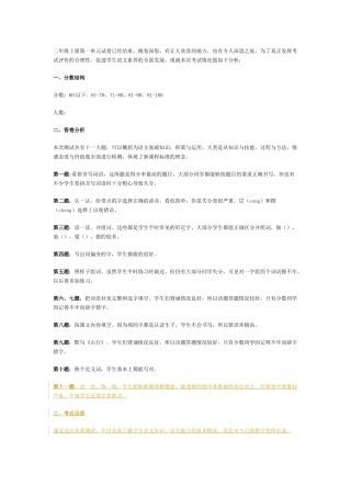 二年级上册第一单元试卷已经结束