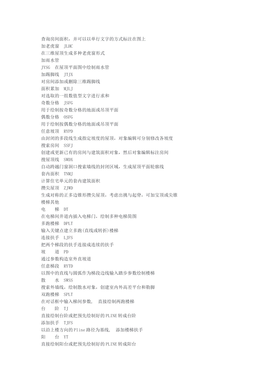 天正建筑的常用快捷键_第3页