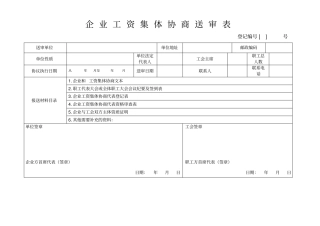 企业工资集体协商送审表