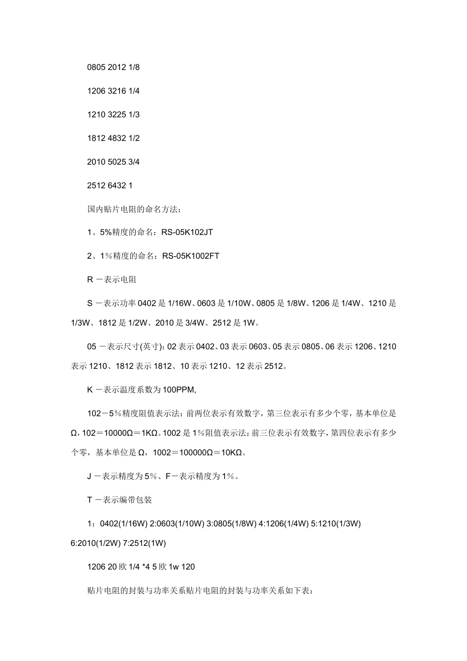 贴片电阻功率与封装_第2页
