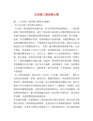 公安部三项纪律心得 