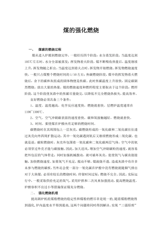 煤的强化燃烧