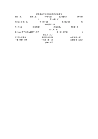 容易读白字的词和成语的正确读音1