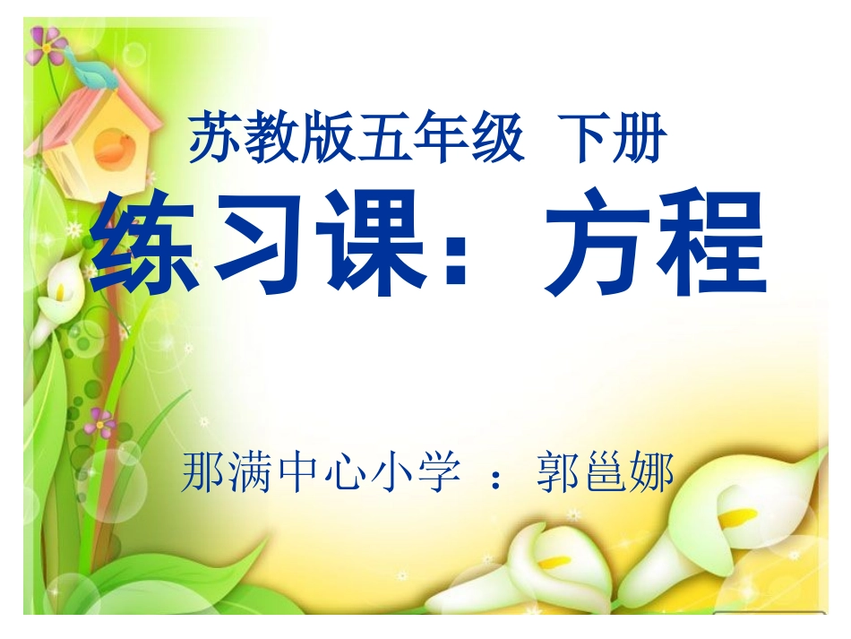 苏教版五年级数学复习课：方程2_第1页