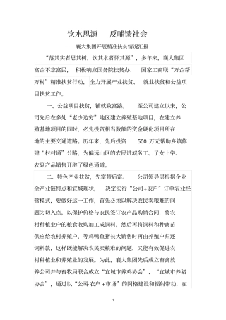 企业开展精准扶贫情况汇报