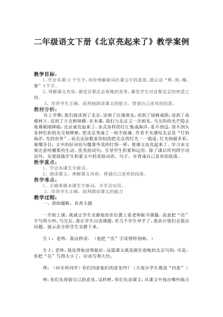 《北京亮起来了》教学案例