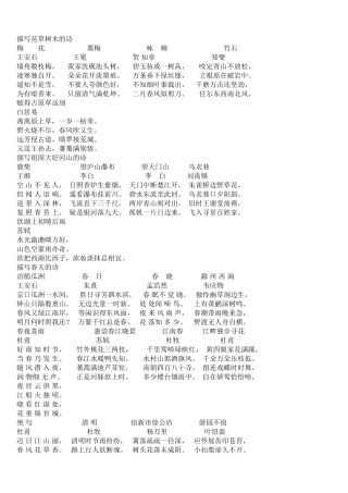 描写花草树木的诗