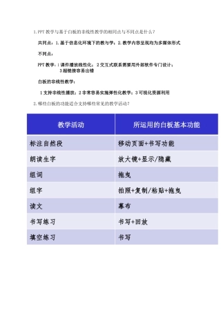 白板的非线性教学