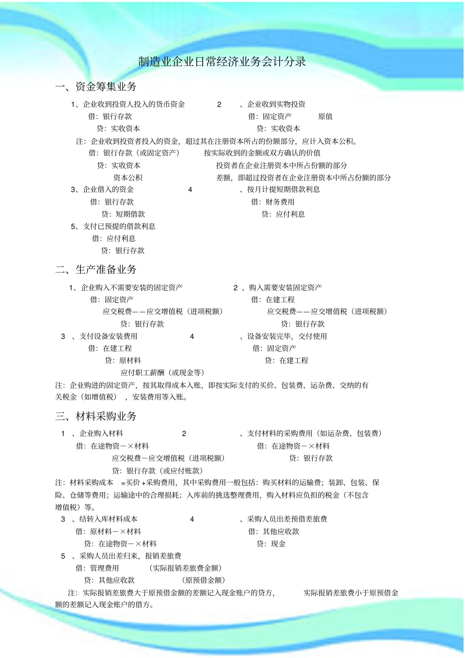企业日常经济业务会计分录_第3页