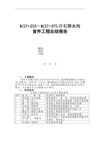 片石排水沟总结