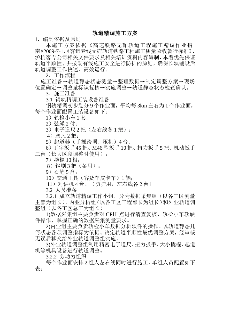 轨道精调施工方案_第1页