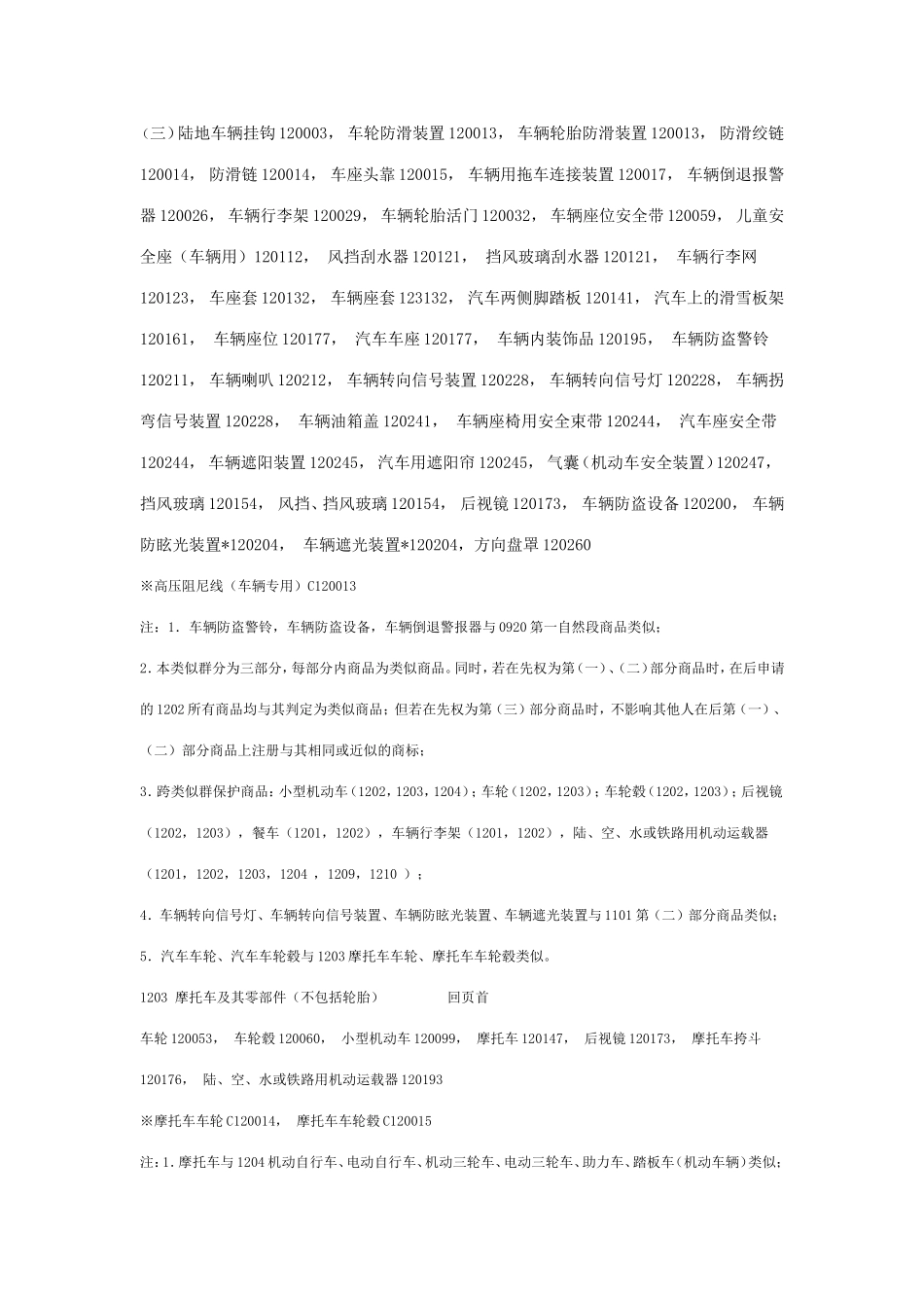商标注册分类 第12类_第3页
