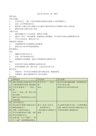 化学式与化合价教学设计