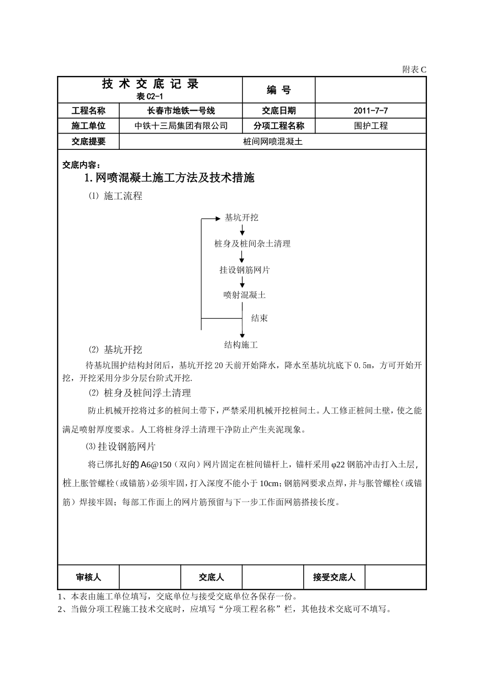 桩间网喷技术交底_第1页