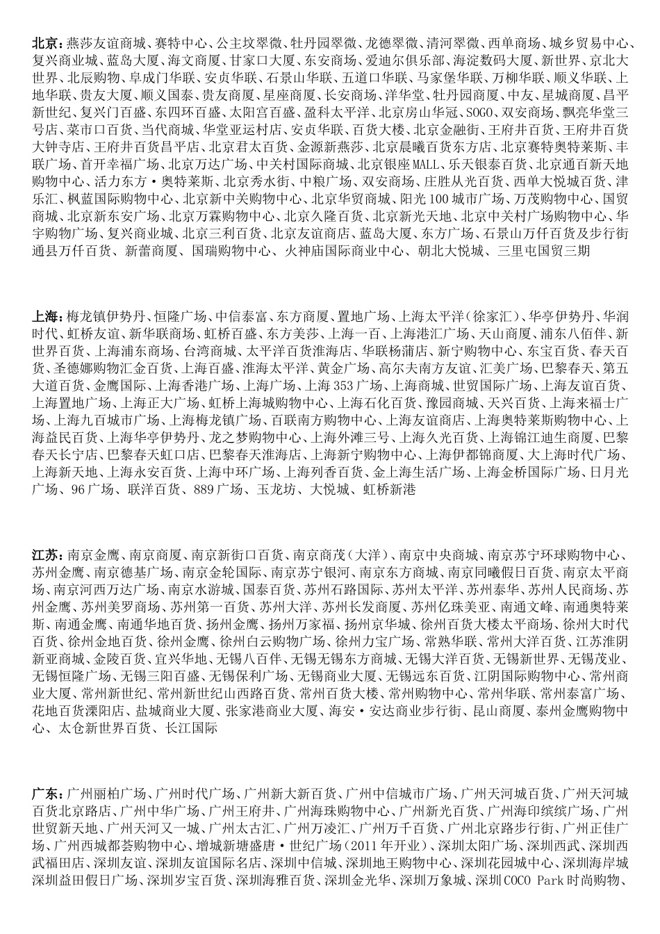 中国知名商场名称_第1页