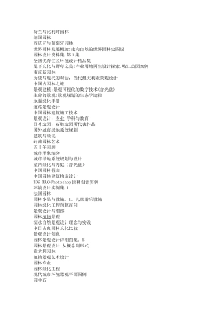 景观园林,方面的书籍名称