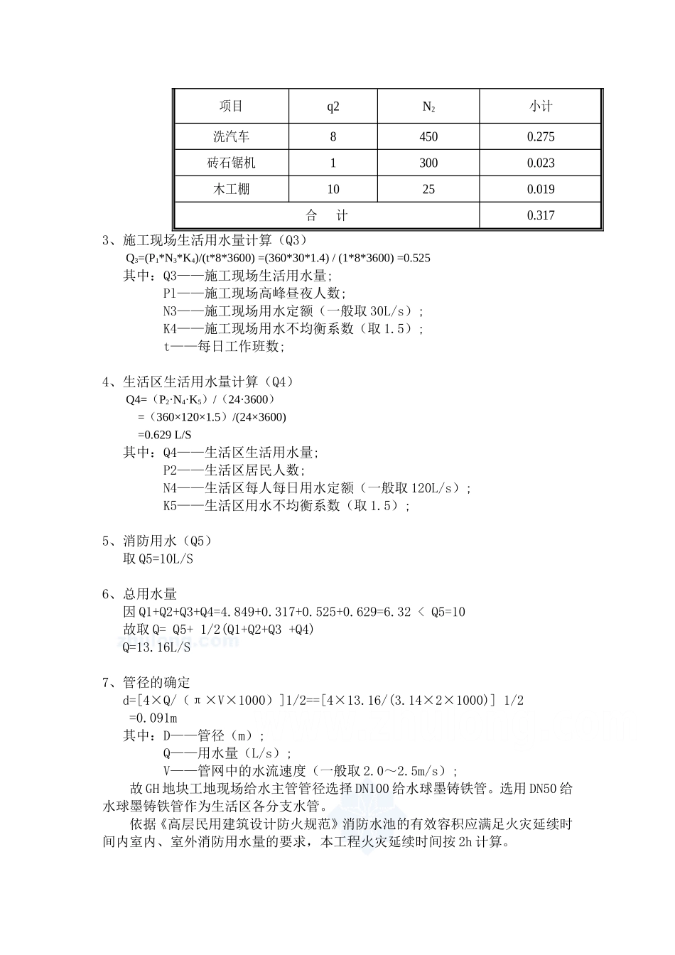 工地施工临时用水的计算_第2页