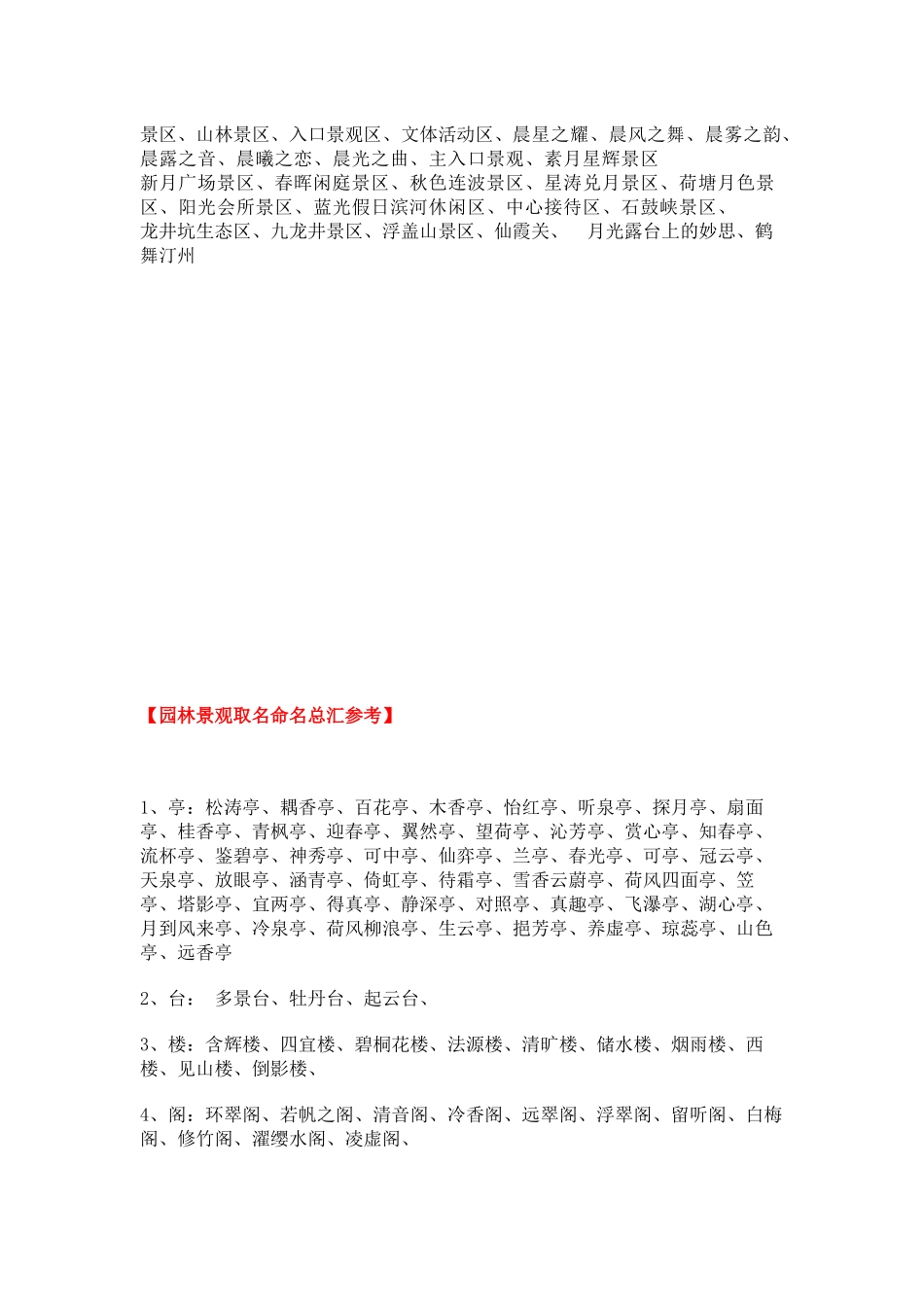 景观景点名称集合(更新20130225)_第2页