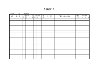 企业管理人事登记表